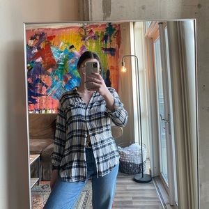 black & white thin flannel